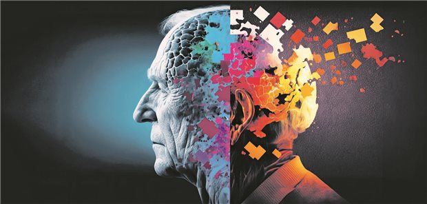 Alzheimer: Nur Neurologen und Psychiater sollen Lecanemab einsetzen dürfen Der Kopf eines älteren Mannes löst sich in Einzelstücke auf.