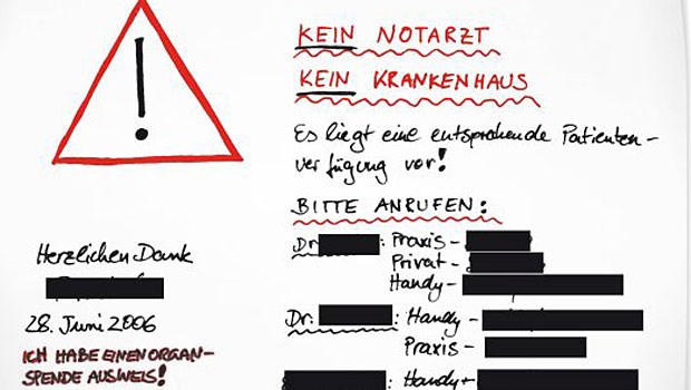 Rechtliche Grauzone für Ärzte Eine Frau wollte Organe spenden und hatte auch eine Patientenverfügung. Eines von beiden kann nicht berücksichtigt werden.