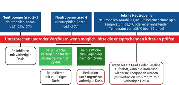 Abb. 1: Behandlungsmanagement der Neutropenie unter Trifluridin/Tipiracil (modifiziert nach [1])