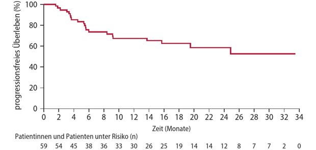 Abb. 2: PHAROS-Studie: progressionsfreies Überleben unter der Kombinationstherapie mit Encorafenib + Binimetinib in der ersten Linie
