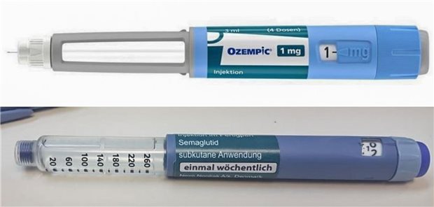 BfArM zieht den Fall von Fälschungen bei Diabetes-Arznei Ozempic an sich Abbildungen von Original (oben im Bild) und Fälschung (unten im Bild) des Arzneimittels Ozempic®.
