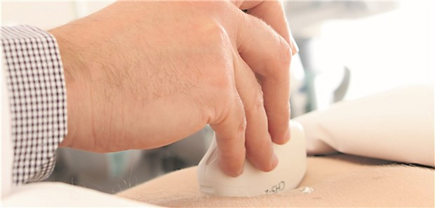 Abdomen-Sonographie: Die Befunde können den Verdacht auf eine nicht- alkoholische Fettleber stützen.