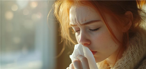 Akute virale Atemwegsinfektion: Der Pelargonium sidoides-Wurzelextrakt EPs 7630 kann hier, laut Studiendaten, Linderung verschaffen. (Symbolbild mit Fotomodell)