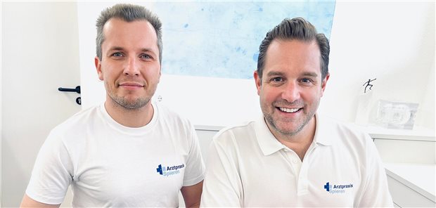 Alexander Baasner und Dr. Stefan Spieren (v.l.) haben die Idee der Digitalen Hausärztlichen Versorgungsassistenten (DIHVA) entwickelt.&#xA;