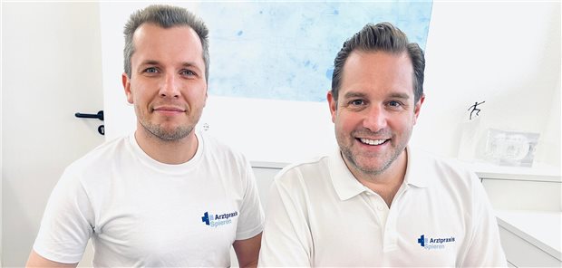 Alexander Baasner und Dr. Stefan Spieren (v.l.) haben die Idee der Digitalen Hausärztlichen Versorgungsassistenten (DIHVA) entwickelt.
