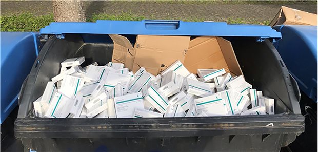 Morphium en masse im Altpapier Morphium und Benzodiazepine im Container.
