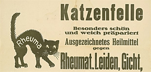 Griff in die Trickkiste der Allheilmittel Angepriesen als „ausgezeichnetes Heilmittel“: Katzenfelle gegen Rheuma.