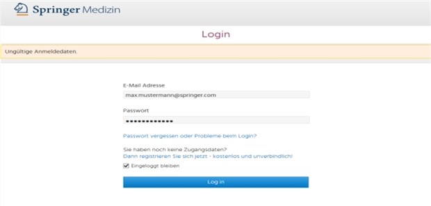 So lösen Sie Probleme bei der Anmeldung "Anmeldedaten ungültig": Geben Sie als Nutzerkennung Ihre E-Mail-Adresse an. Dann schaffen Sie es in die App.