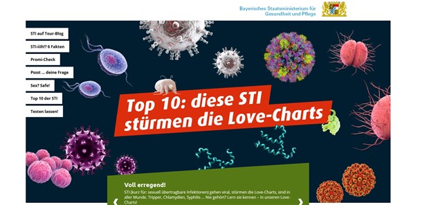 Ministerium startet Safer Sex-Kampagne mit Influencern Ansprechend und gar nicht eklig: Die Infos zu sexuell übertragbaren Krankheiten.sti-auf-tour.de (Screenshot)
