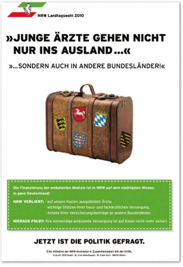 Ärzteverbände machen mobil gegen "Verliererland" NRW Arztkoffer auf Reisen - ob nach England oder in andere Bundesländer, die im Gegensatz zu NRW von der Honorarreform profitiert haben. © ÄQW