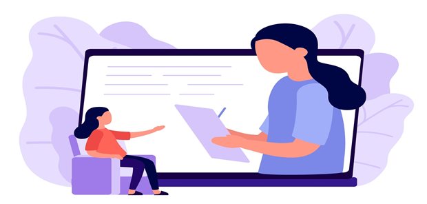 Symbolbild: Psychotherapeutin bei einer Sitzung mit einer Patientin aus seiner Identifikationskarte heraus.