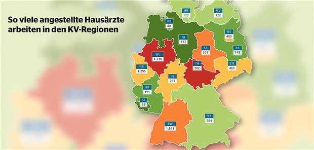 Auch in der Allgemeinmedizin gibt es immer mehr angestellte Ärzte. Wo in Deutschland die Dichte am größten ist, zeigt die Karte des Monats.