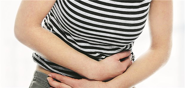 Bauchschmerzen können bei Ovarial-Ca-Metastasen auf einen Darmverschluss hinweisen.