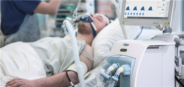 Drägerwerk kämpft mit Umsatzrückgang Beatmungsgerät von Drägerwerk im Einsatz in der Klinik.