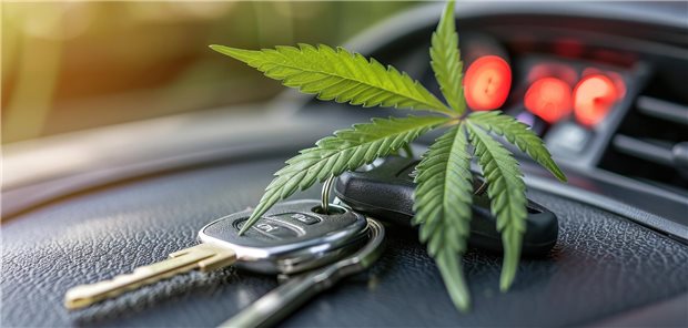 Autoschlüssel mit Hanfblatt
