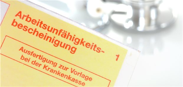 Entgeltfortzahlung auch bei Corona-Quarantäne Symbolbild einer Arbeitsunfähigkeitsbescheinigung