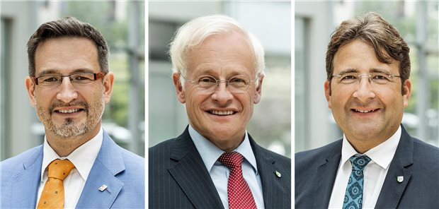 Bewerben sich um ein Vorstandsamt in der Kammer Nordrhein: Dr. Sven Dreyer, Bernd Zimmer, Dr. Arndt Berson (v.l.n.r.).