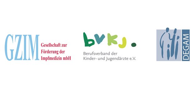 Hotline_Impfen_Sponsoren Logos GZIM, BVKJ, DEGAM
