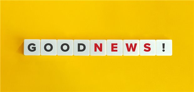 Schriftzug: "Good News!"