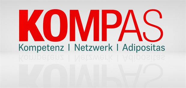 Schrift: Kompas, Kompetenz, Netzwerk, Adipositas