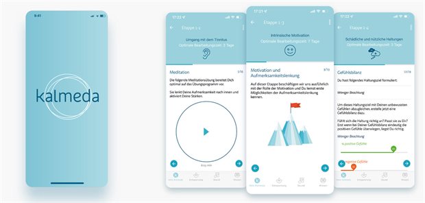 Kalmeda-App auf Smartphone-Display