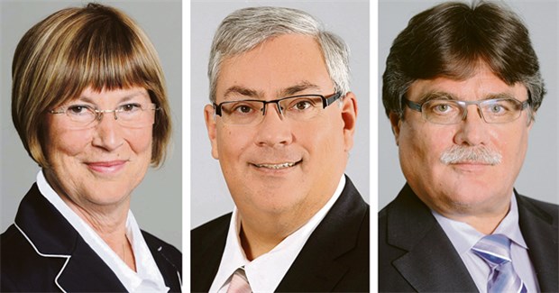 Berliner KV-Vorstände bleiben im Amt Bilden weiterhin die Spitze der KV Berlin (v.l.): Dr. Angelika Prehn, Dr. Uwe Kraffel und Burkhard Bratzke.