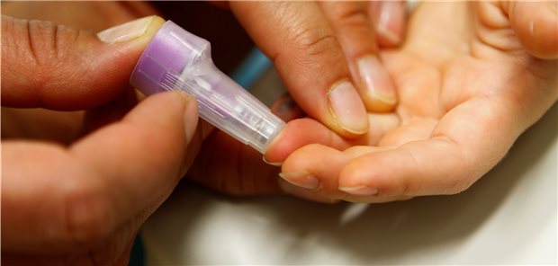 Blutabnahme zum Screening von Kleinkindern auf spezifische Autoantikörper für Typ-1-Diabetes in Fr1da-Studie.