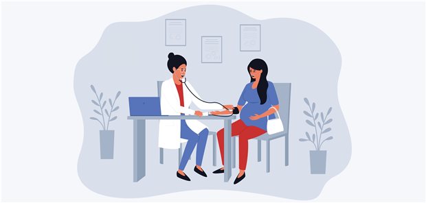 Kurz nach der Blutdruckmessung bei einer Schwangeren – entwickelt sie eine eine hypertensive Schwangerschaftserkrankung?