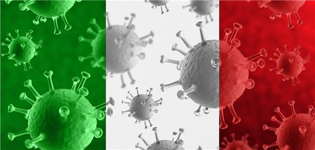 Polizei fahndet bei Ärzten nach Ungeimpften Coronavirus in Italy. Epidemic virus. Winter season. Italy flag background.Usage: Online (20211203)