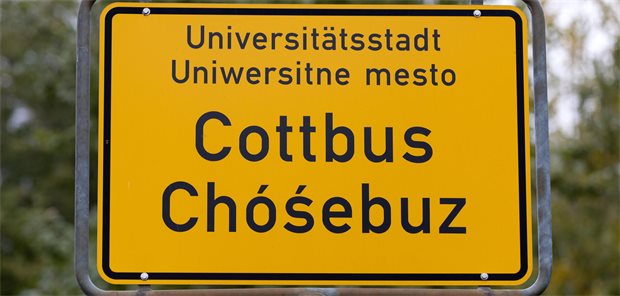 Ortsschild von Cottbus