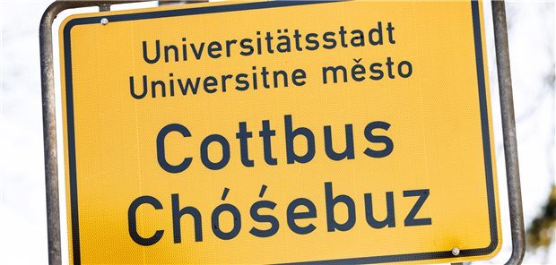 Ortsschild der Stadt Cottbus