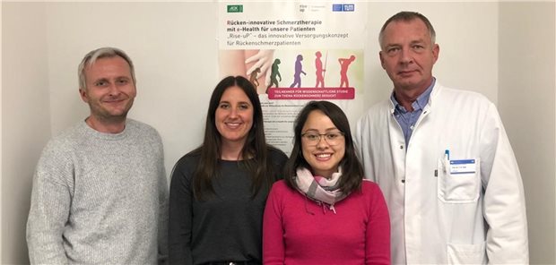 Das Rise-uP-Team der TU-München: Leida F. Moreno-Sanchez, Katharina K. Haas, Dr. Janosch A. Priebe, Professor Dr. Thomas R. Tölle (v.l.n.r.).