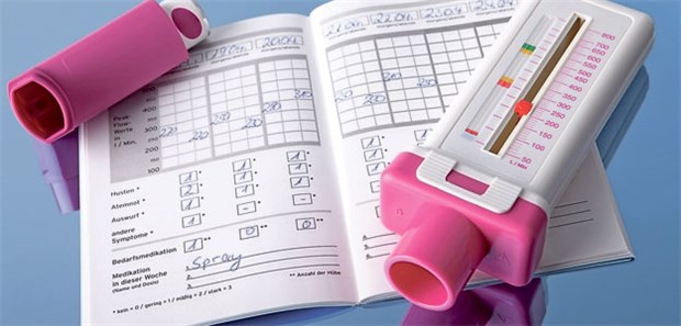 Patienten GOLD-richtig behandeln Das Rüstzeug für Patienten mit COPD: Peakflowmeter, SymptomTagebuch und Inhalator.