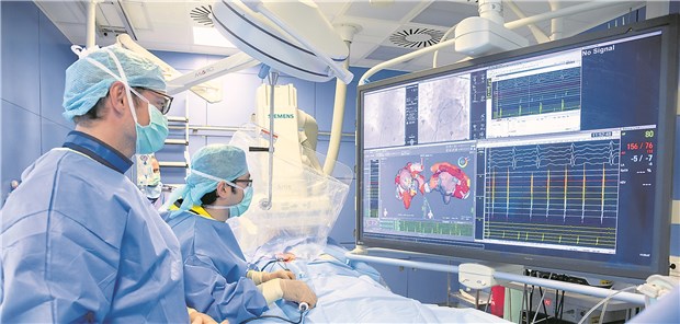Uniklinikum Essen setzt voll auf Künstliche Intelligenz Das Universitätsklinikum Essen hat sich der Digitalisierung verschrieben: Beim 3D-Mapping zum Beispiel interpretieren die Kardiologen in Essen eine elektrische Landkarte der Herzoberfläche, die dank neuer Technik innerhalb weniger Minuten mehr als 20000 Datenpunkte sammelt.