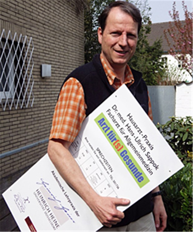 Neustart mit Fokus auf Salutogenese Das einstige Praxisschild hat er schon abmontiert: Der Düsseldorfer Hausarzt Dr. Ulrich Sappok widmet sich jetzt der Gesunderhaltung.
