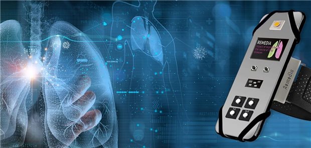 Das neuartige Sensor-Armband zum europäischen REMEDIA-Projekt. Es misst 40 Umweltparameter, um herauszufinden, welche sich davon auf Lungenkrankheiten auswirken.