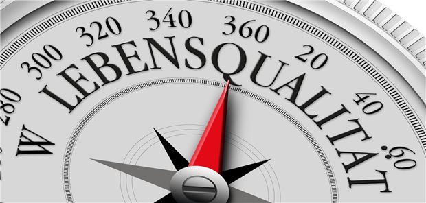 Ein Kompass zeigt auf Lebensqualität