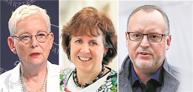Thema beim HSK: Gesundheitsamt als Public-Health-Agentur? Debattieren über den ÖGD: Dr. Ellen Lundershausen, Dr. Ute Teichert und Falko Liecke (CDU) (v.l.n.r.)