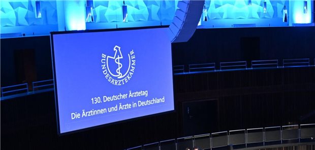 Ein Monitor beim Ärztetag.