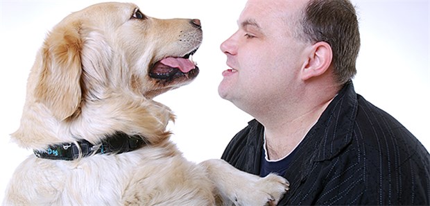 Dickes Herrchen, dicker Hund Der Hund - des Menschen bester Freund.