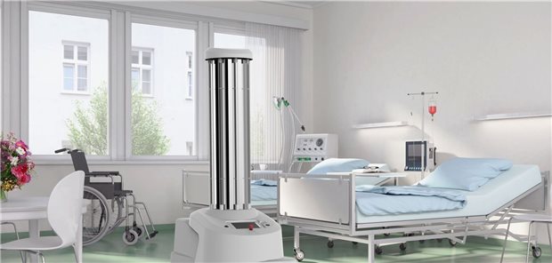 Immer öfter desinfiziert Kollege Roboter in Kliniken Der „UVD Robot“ fährt autonom durch Kliniken und sendet dabei konzentriertes UV-C-Licht aus, um Bakterien und andere schädliche Mikroorganismen zu beseitigen.