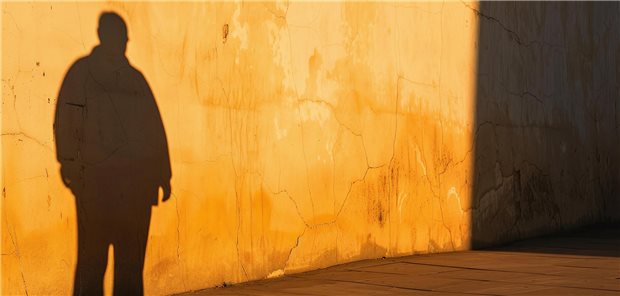 Der Schatten eines dickeren Mannes