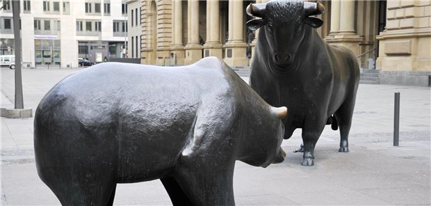 Der ewige Wettstreit zwischen Bullen und Bären an der Börse, wer trägt aktuell den Sieg davon? Die apoBank sieht für die kommenden sechs Monate eher sich seitwärts bewegende Kurse – also ein Unentschieden.