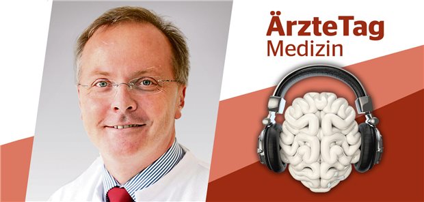 Wann sind Abnehmspritzen sinnvoll, Herr Professor Martin? Porträt von Stephan Martin im roten Medizin-ÄrzteTags-Rahmen