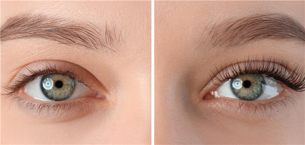 Nahaufnahme von Wimpern mit Mascara