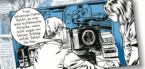 Die Arbeit im Westküstenklinikum als Comic nachgezeichnet Die Ärzte, die im Comic auftreten, arbeiten auch tatsächlich im Westküstenklinikum.