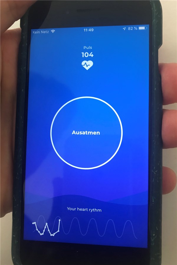 Fingerkuppe verrät Stresslevel des Nutzers Die App gibt Hinweise, wie sich Nutzer bei der Messung verhalten, und Tipps gegen Stress.