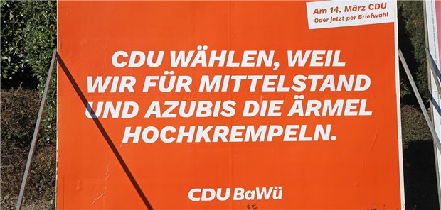 Gesucht im Südwesten: Rezepte für eine gesunde Zukunft CDU-Wahlplakat im Landtagswahlkampf: