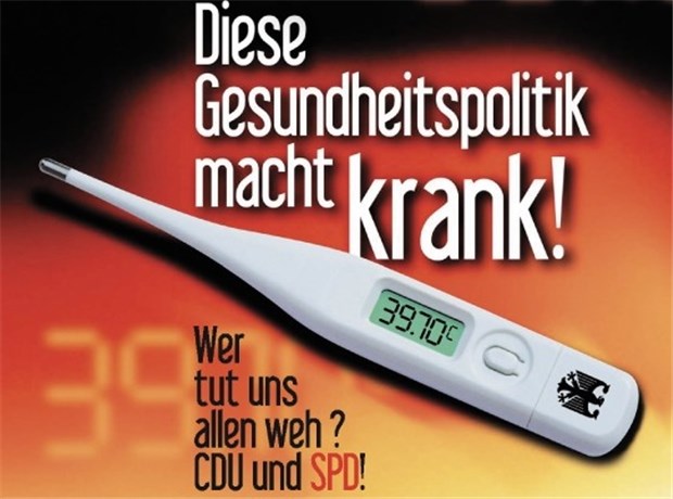Honorarreform: Wer verliert und wer gewinnt? Die Freie Ärzteschaft mischt sich mit diesem gesundheitspolitischen Plakat in den anstehenden Bundestagswahlkampf ein.