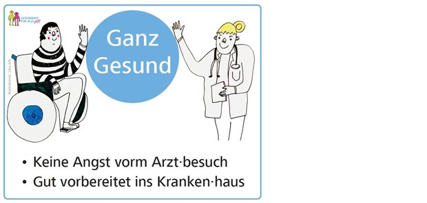 Menschen mit Behinderung in der Praxis: Kleine Stellschrauben, große Wirkung Flyer für eine Workshop-Reihe zum Thema Arzt- und Krankenhausbesuche für Menschen mit Behinderung